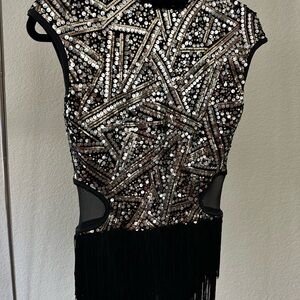 Sequin Fringe Sleeveless Dress